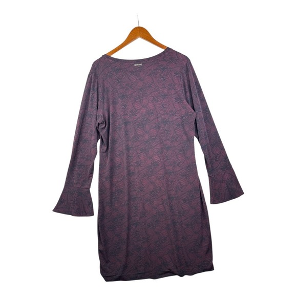 Michael Kors Slinky Knit Shift Long Sleeve Dress‎ size 0X Burgundy - Picture 1 of 7